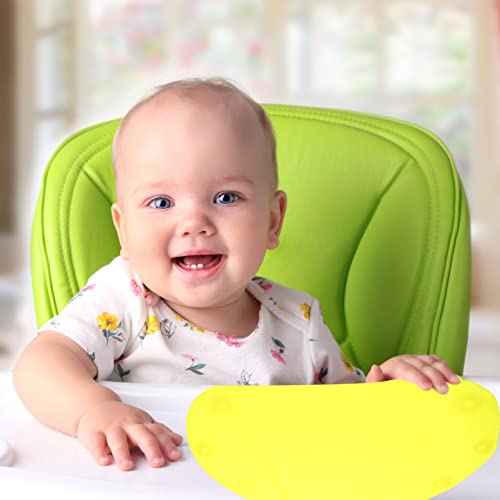 Lifkome High Chair Mat Silicone Placemats For Kids: Toddler Placemat With Suction Anti-Scald Place Mat Non-Slip Table Mat Baby Infant Self Eating Feeding Aids Yellow Silicone Placemat #TOP5