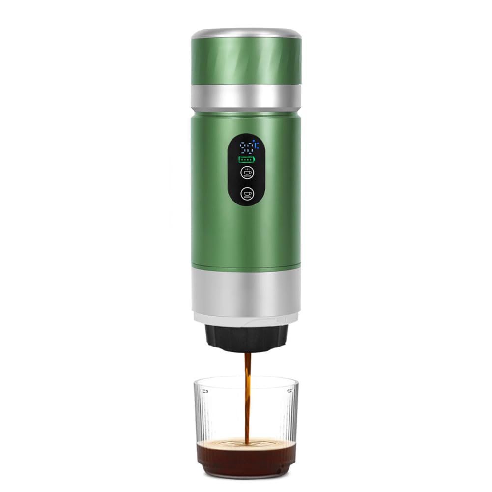 Vjsujehgy Portable Coffee Machine 80ml Self-Heating 20bar Espresso Coffee Maker for Travel Ground & Capsule Compatible