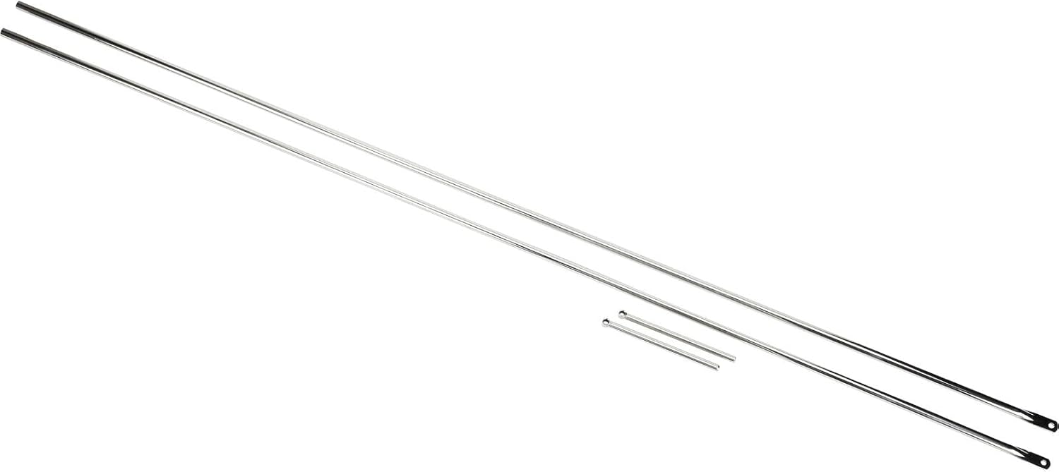 Speedway Motors Stainless Steel T-Bucket Windshield Support Rods, 5 Foot Length Cut-to-Fit Hot Rod Roadster Frame Mount Brackets for Street Rods and Custom Builds