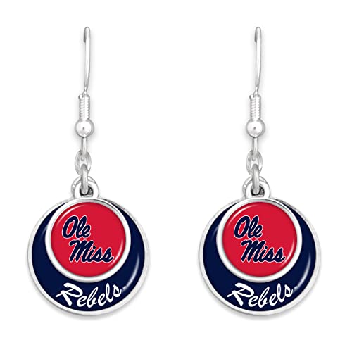Ole Miss Rebels Stacked Disk Earrings Jewelry Gift Licensed