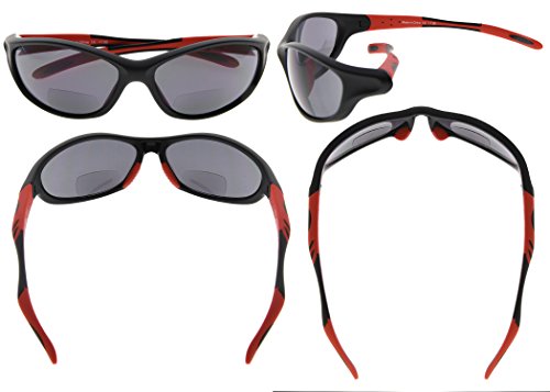 Image of Eyekepper Bifocal Sunglasses for Women Men, Rectangular Frame | Outdoor Sports Bifocal Reading Sunglass, with Readers Built in, Mens Tinted Sun Reader Bifocals, Ladies Cheater,Wrap Half Rim