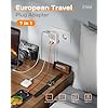 2 Pack European Travel Plug Adapter, TESSAN Europe Power Converter 4 Outlets 3 USB(1 USB C PD 20W), Type C International Adaptor to Italy Spain France Portugal Iceland Germany, EU Travel Essentials