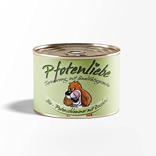 Pfotenliebe Bio Hundefutter Nassfutter mit Qualitätsgarantie, Bio-Putenschlemmer mit Zucchini, Natürlich ohne Chemie, Machen Sie Ihren Hund glücklich!, 6x200g