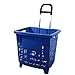 GERSO Einkaufstrolley 55 Liter blau mit Rollen ABS-Kunststoff Einkaufskorb fahrbar bunt