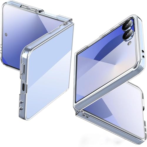 Image of RIGGEAR Sleek Crystal Hard Shell Back Cover Case Compatible with Samsung Galaxy Z Flip 7 (Clear Hard PC)[Updated- Proper Snug Fit]