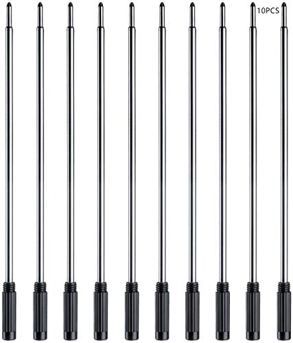 Danlit 4.5 in (11.6cm) Replaceable Ballpoint Pen Refills Specially Slim Series Stylus Pens (Pack of 10, Black Ink)