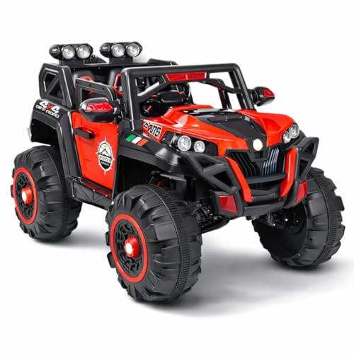 Image of Little Pup Battery Operated 4x4 Big Size 12V Battery Ride On Truck, Jeep for Kids Drive 2 to 10 Years | Motor for Steering | Remote Control | Suspensions | Jumbo Driving Car