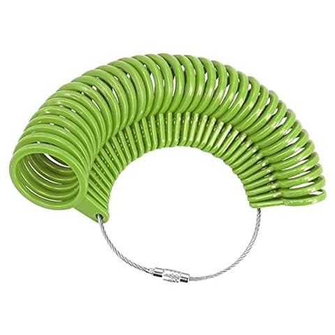 Cadoline UK 27Pc Green Finger Sizer Ring Sizes A-Z Measure British English Gauge Tool GB Cover