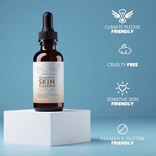 Image of Vitamin C Serum for Face with Retinol & Salicylic Acid - Skin Clearing Acne Spot Treatment with Niacinamide, Hyaluronic Acid, MSM - Anti-Aging Facial Serum for Dark Spots and Blemishes