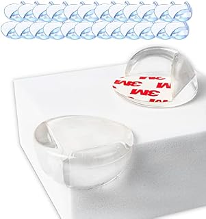 Corners Guards and Edge Protectors, 24 pcs, Clear Color, Round-Shape, perfect for Table Corners and Furniture Corners, with Special Glue, Corner Protector Baby Proofing, Child Edge Safety Bumpers