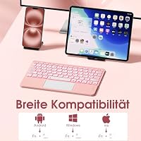 Vobafe Bluetooth Tastatur mit Touchpad, 7-farbiges Backlight iPad Tastatur – Ansicht 2