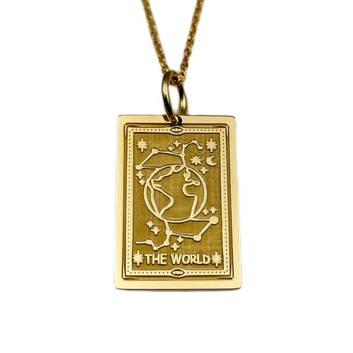Collier en argent sterling 925 avec pendentif carte du monde plaqué or de 45 cm