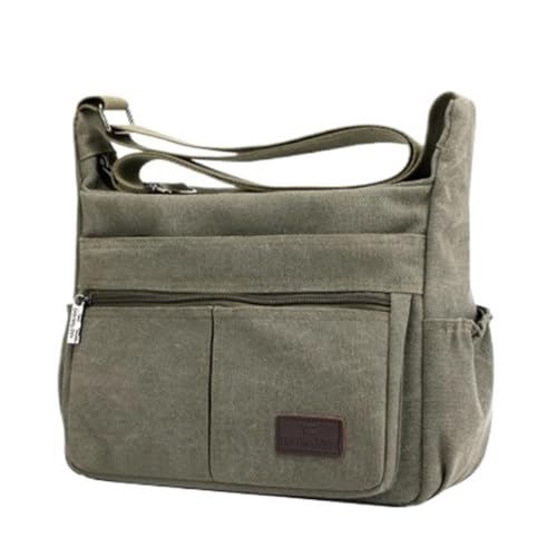 11.8in Vintage Shoulder Bag, Canvas, Casual Messenger Crossbody Bag, Multi Pocket, Large Capacity, for Travel Work Busines