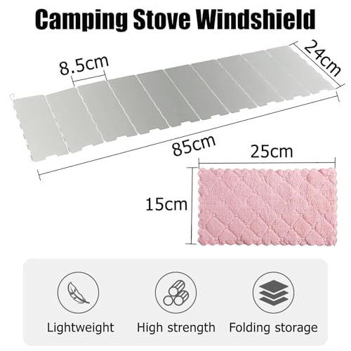 Butyeak 10 Placas Paravientos Cocina Camping Gas, Accesorios Camping Gas Portátil, Cortavientos Plegable Hornillo, Cocina Camping Plegable, Accesorios Hornillo Camping - imagen 2