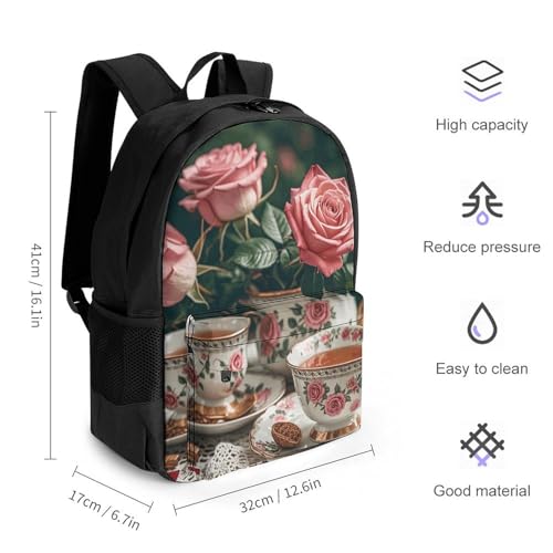Mochila urbana ligera con diseño floral para viaje miniatura 2