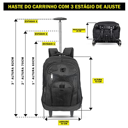 Mochila De Rodinhas Escolar Masculina Com Protetor De Costa