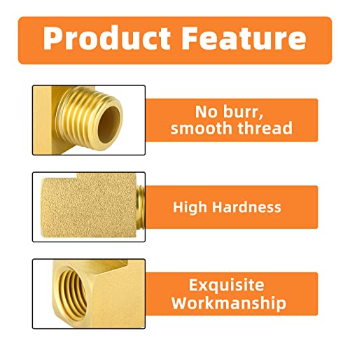 Image of GASHER 1 Pcs Brass Tee Fitting, 1 /4 inch FNPT x 1 /4 inch FNPTx 1 /4 inch MNPT Pipe Fittings, Male Run Tee