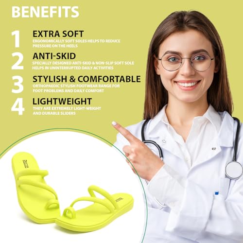 Image of DOCTOR HEALTH SUPER SOFT Premium Women's Trendy Triple Strap EVA Slippers | Soft, Open-Toe, Lightweight Daily Comfort Slides, Open-Toe Slippers for Home & Outdoor