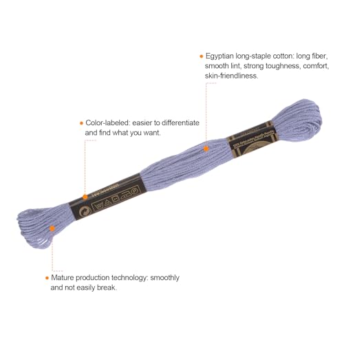 Image of HARFINGTON 12 Skeins Embroidery Floss 8.75yds(8m) Egyptian Long-Staple Cotton Cross Stitch Thread for Sewing DIY Bracelet Yarn String and Crafts, Light Purple