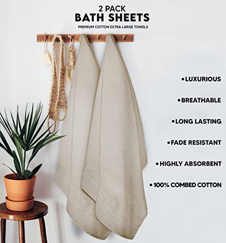 Westlane Linens 2 Jumbo Bath Sheets 100 x 150 cm - 100% Ring Spun Cotton Highly Absorbent and Quick Dry Extra Large Bath Towel - Super Soft Hotel Quality Towel - Image 6