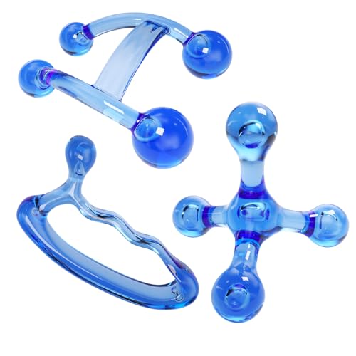 ResultSport Handy Portable Massager Tool Set : 4 Point, Double and Thumb Up (Full Sets). Hand, Back, Neck, Foot Massager and Trigger Point Massage, All in one Box.