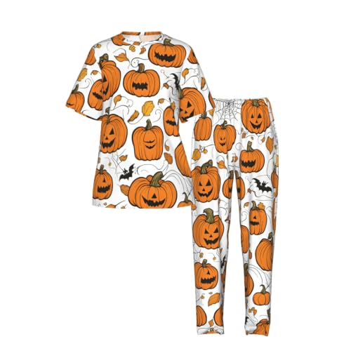 Ensemble pyjama court femme citrouille d'Halloween pour vos soirées cosy - 5
