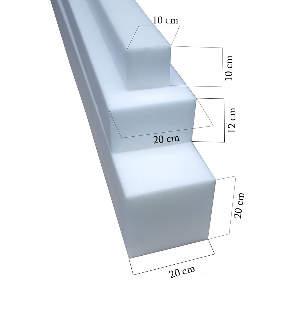 All4All Matratzenverlängerung aus Schaumstoff Matratzenausgleich RG 25/44 12x15 cm Schaumstoffstreifen Mittellhart (100)