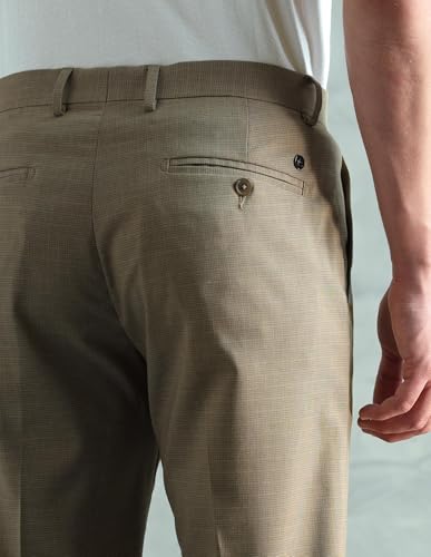 Image of Arrow Men's Tapered fit Textured Trousers