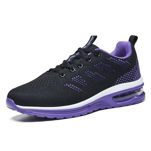 Guirdasm Walking Shoes Women Air Cushion Lightweight Breathable Sneakers & Tennis Footwear, Non-Slip All-Day Comfort for Running, Gym, Travel HZ40 Purple