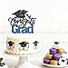 BOBYIYI Congrats Grad Cake Topper 2026 Graduation Party Decorations Class of 2026 Graduation Party Decorations for High School 2026 Grad Party Decor Black Blue Glitter