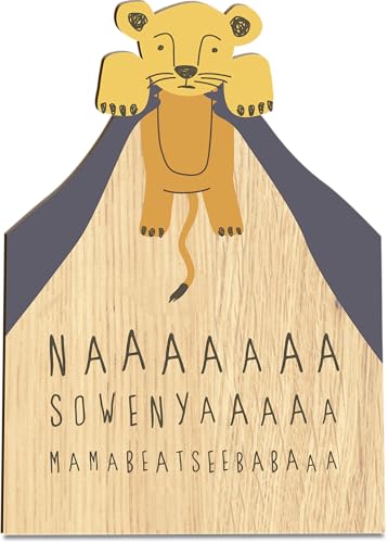 Geschenk zur Geburt Holzkarte - Löwenbaby Geburtstagskarte | Tierkarte, Karte 'Löwe', Lion, Glückwünsche zur Geburt, für Junge oder Mädchen, Glückwünsche zur Geburt, Baby Löwe, niedlicher Löwe