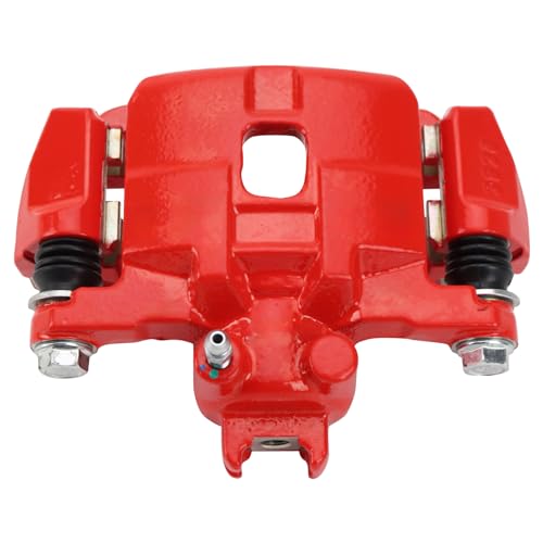 Image of TRQ Rear Right Brake Caliper w /Bracket Performance Red Passenger Side | For 2005-2006 Saab 9-2X 2004-2008 Subaru Forester 2004-2007 Impreza
