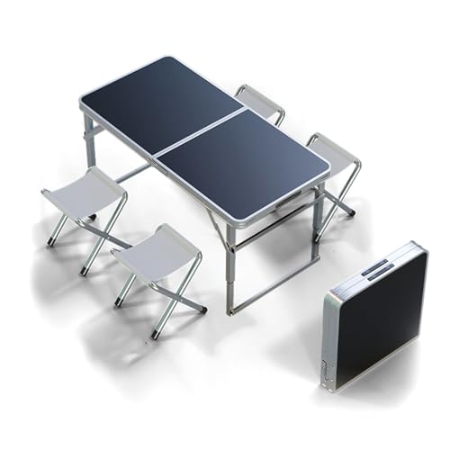 Ensemble table de camping pliante et tabouret pliable compact pour coffre encombré