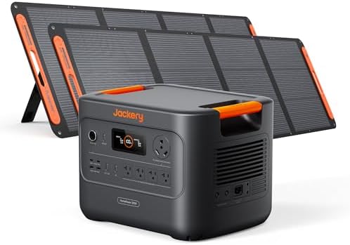 Jackery HomePower 3000 Portable Station with 2X 200W Panels, 3600...