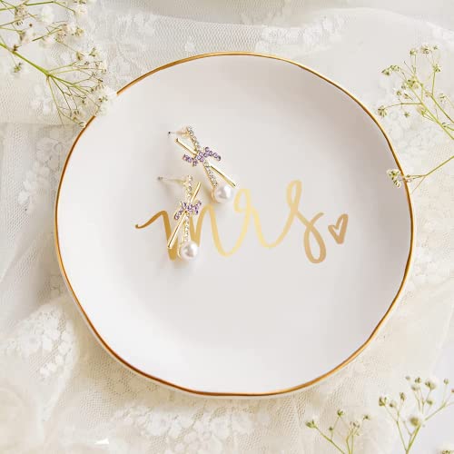 Titanape Mrs. Ring Trinket Dish Jewellery Dish Tray, Bride to Be Gifts, Bridal Shower Gifts, Engagement Wedding Gifts, Bride Ring Holder