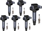 Yoshi Motors Pack of 6 High Performance Ignition Coil With 6 Iridium Spark Plug Replacement For Ford