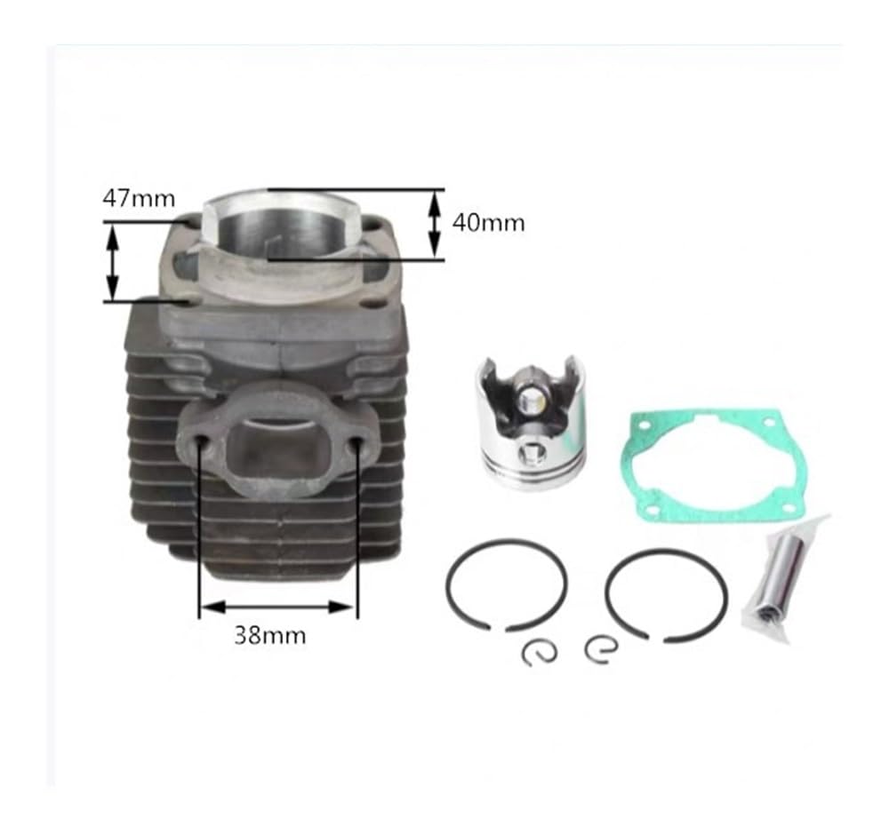 Kit DE PISTÓN DE Cilindro NB411 DE 40 MM for DESBROZADORA EC04 CG411 DE 40,2 CC, Clips DE Anillo DE Revestimiento, Pasador Y Conjunto
