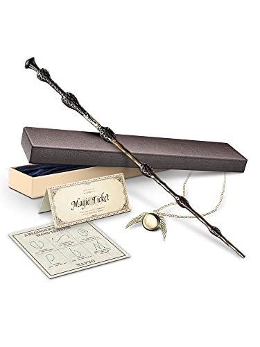 OBMIKY Wizard Wand Witches Cosplay Magic Wands Wands for Collection Christmas Halloween Props Party Supplies Necklace Included (Vanguard)