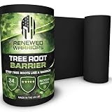 Renewed Warriors Tree Root Barrier Roll, HDPE Plastic Root Barrier Shield for Trees Aspens Invasive Roots, Puncture Resistant Easy Install Landscape Barrier for Yard Garden 24inx15Ft - 62.5mil