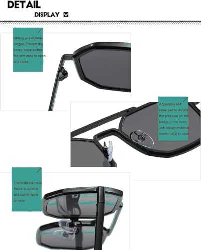 Image of IFLASH Vintage UV Protection Retro Square Metal Body Sunglasses For Men & Women