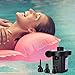 Electric Air Pump, Portable Quick-Fill Air Pump with 3 Nozzles, 110V AC/12V DC, Perfect Inflator/Deflator Pumps for Outdoor Camping, Inflatable Cushions, Air Mattress Beds, Boats, Swimming Ring