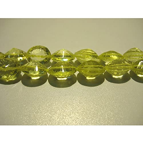 LKBEADS Koraliki z kwarcu cytrynowego, wklęsłe cięcie, owalne koraliki, fasetowane kamienie szlachetne, 9 x 12 mm do 10 x 13 mm koraliki, 20 cm