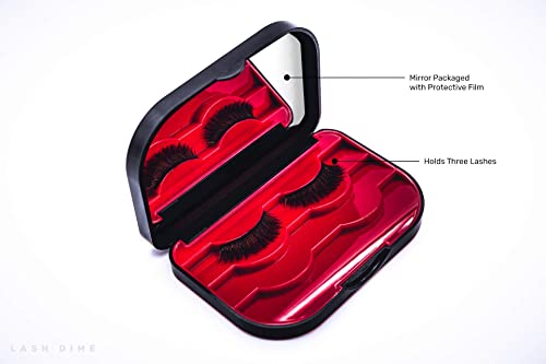 Lash Dime 3 Tier Eyelash Case - Holder, Easy To Open Lash Storage Case, Lash Case Perfect For Travel, Eyelash Holder Organizer, False Eyelash Case, Mirror Included #TOP6