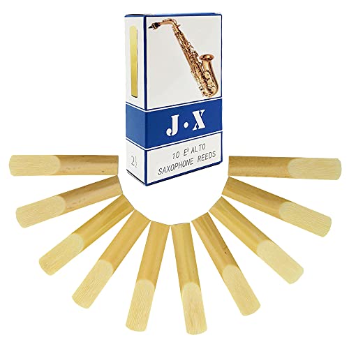 NICAVKIT 10 Pack Alto Saxophone Reeds 2.0/2.5/3.0, Alto Sax Reeds Strength 2.5 with Storage Box, Traditional Reeds for Alto Saxophone