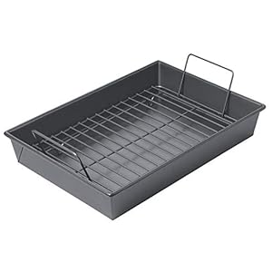 Chicago Metallic Professional Roast Pan with Non-Stick Rack, 13-Inch-by-9-Inch, Gray