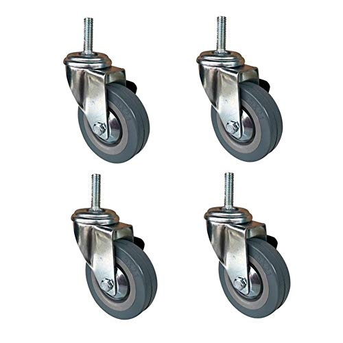 Preisvergleich Produktbild MuMa 4 Stück Casters Schwerlastlenkrollen Mit Bremsen, for Industrieanhänger, Haushaltsmöbel, Ersatz for Schreibtischschränke (Color : Without Brakes, Size : 3inch M10*30mm)