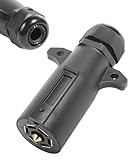 bylikeho RV 7 Pin Trailer Plug,Car Accessories Heavy Duty 7 Way Trailer Plug Waterproof Seal,Round RV-Style Trailer Connector,Detachable 7 Point Trailer Wiring Plug for Most Cars,Semi-Trailer,Trailer
