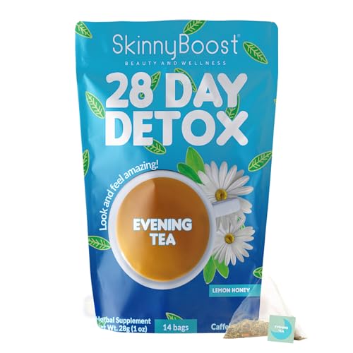 Skinny Boost Evening Tea-Cleanse and detox support reduce bloating cleanse colon reduce toxins vegan sugar free-14 bags-lemon honey.