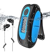 SEWOBYE 8 GB waterdichte MP3-speler voor zwemmen en hardlopen, met 16 uur speeltijd, MP3-speler, waterdicht, met onderwaterhoofdtelefoon (3 soorten oordopjes), met shuffle-functie