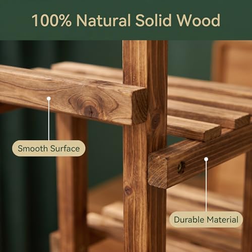 Árbol para Gatos y Soporte para Plantas 2 en 1 de Madera Maciza miniatura 3